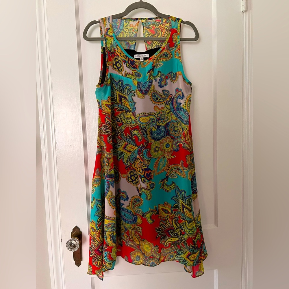 Robbie Bee Retro 60s Design Trapeze Handkerchief Sleeveless Dress Size 12